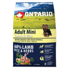 ONTARIO Dog Adult Mini Lamb & Rice 0,75kg