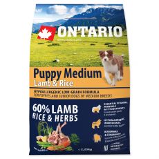 ONTARIO Puppy Medium Lamb & Rice 2,25 kg