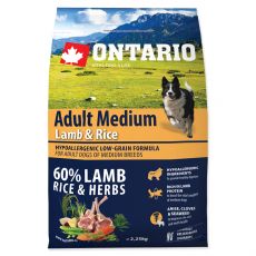 ONTARIO Dog Adult Medium Lamb & Rice 0,75kg