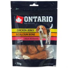 Snack ONTARIO Dog Chicken Jerky + Calcium 70g