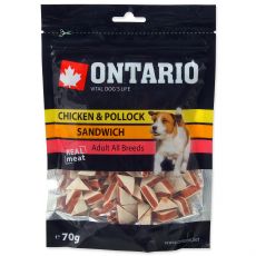 Snack ONTARIO Dog Chicken Jerky Sandwich 70g