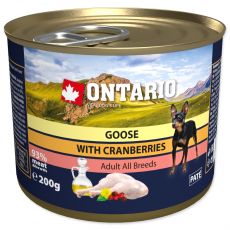 ONTARIO DOG MINI GOOSE, CRANBERRIES, DANDELION AND LINSEED OIL 200G