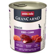 Konzerva GranCarno Senior hovädzie mäso a jahňa - 400g