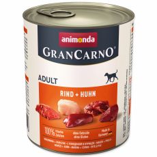 Konzerva GranCarno Adult hovädzie + kura - 800g