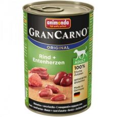 Konzerva GranCarno Adult hovädzina + kačacie srdcia - 800 g