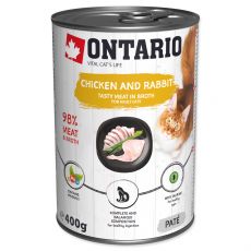 Konzerva ONTARIO Cat Chicken, Rabbit, Salmon Oil 400g