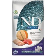 Farmina N&D OCEAN Dog adult medium & maxi, salmon, cod & cantaloupe melon 12 kg