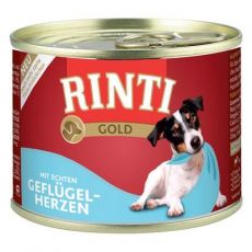 Rinti Dog Gold konzerva drůbeží srdíčka 185g -