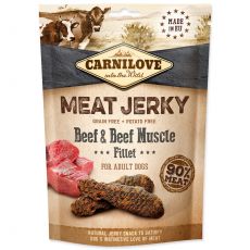 CARNILOVE JERKY SNACK BEEF & BEEF MUSCLE FILLET 100G