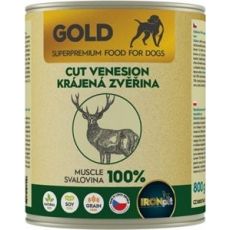 IRONpet Gold Dog Zverina krájaná svalovina, konzerva 800g