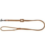 BE NORDIC guľaté kožené vodítko hnedé XS-L 1,2m x 8mm