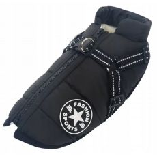 Teplá nepremokavá bunda s postrojom čierna L