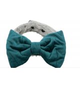 Trixie Vianočný obojok s mašľou zamatový vzhľad, zeleny S-M 30-45 cm