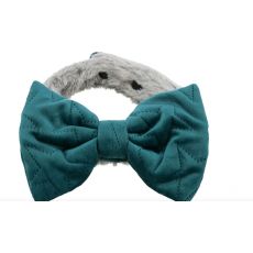 Trixie Vianočný obojok s mašľou zamatový vzhľad, zeleny M-L 40-55cm