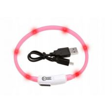 Karlie LED svetelný obojok pre mačky ružový obvod 20-35cm